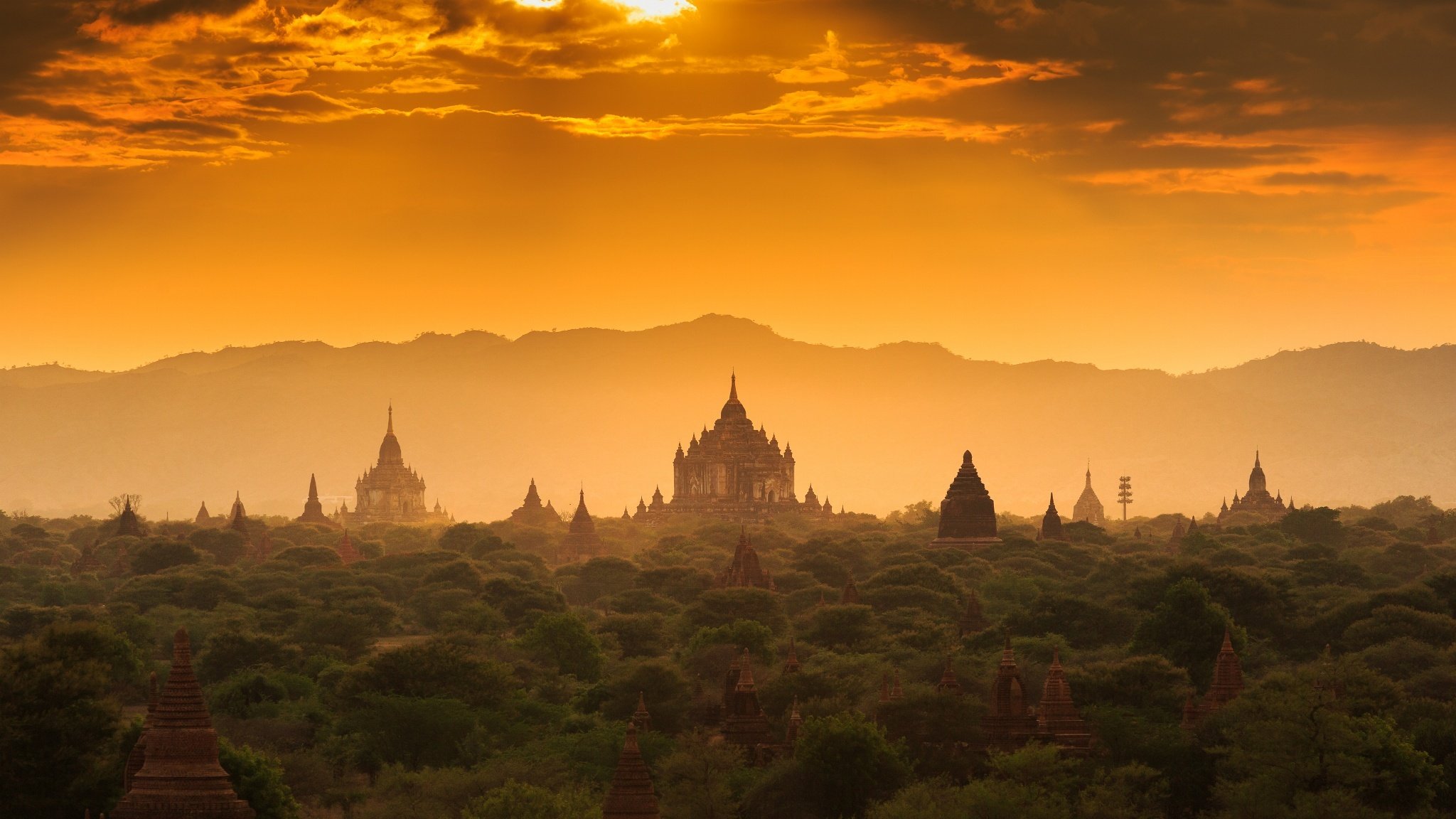 myanmar burma the lost town old architecture sunset forest temple palace old town lost city