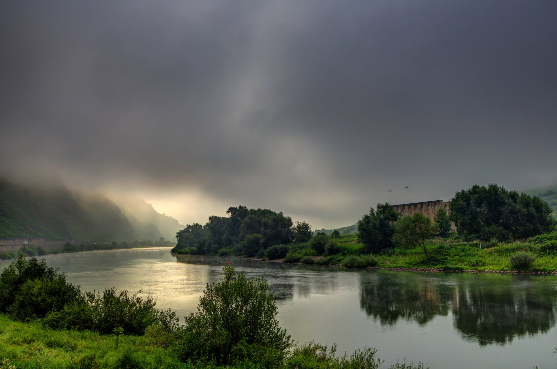 río alemania cielo brem nubes naturaleza foto