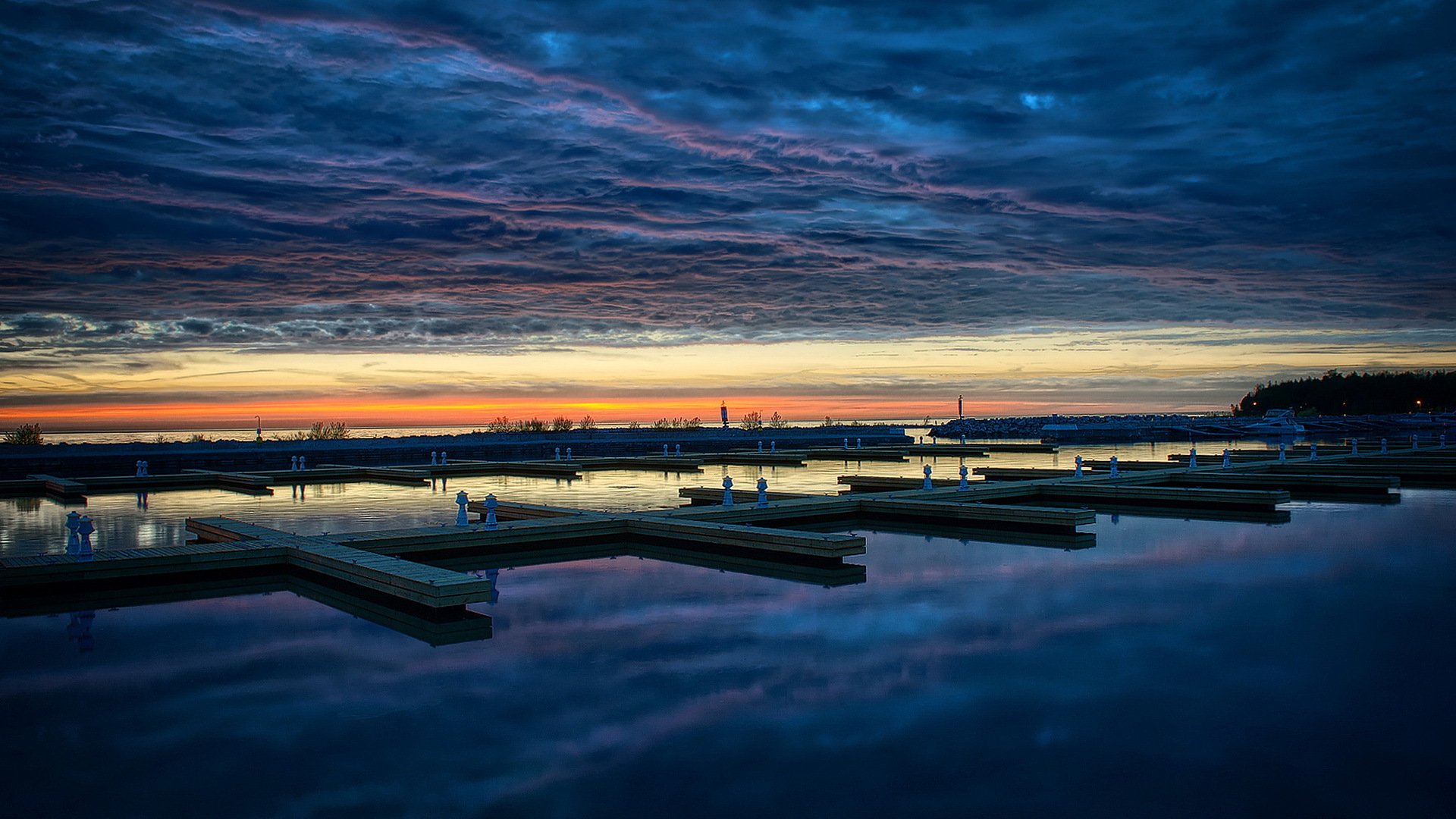 muelle noche paisaje