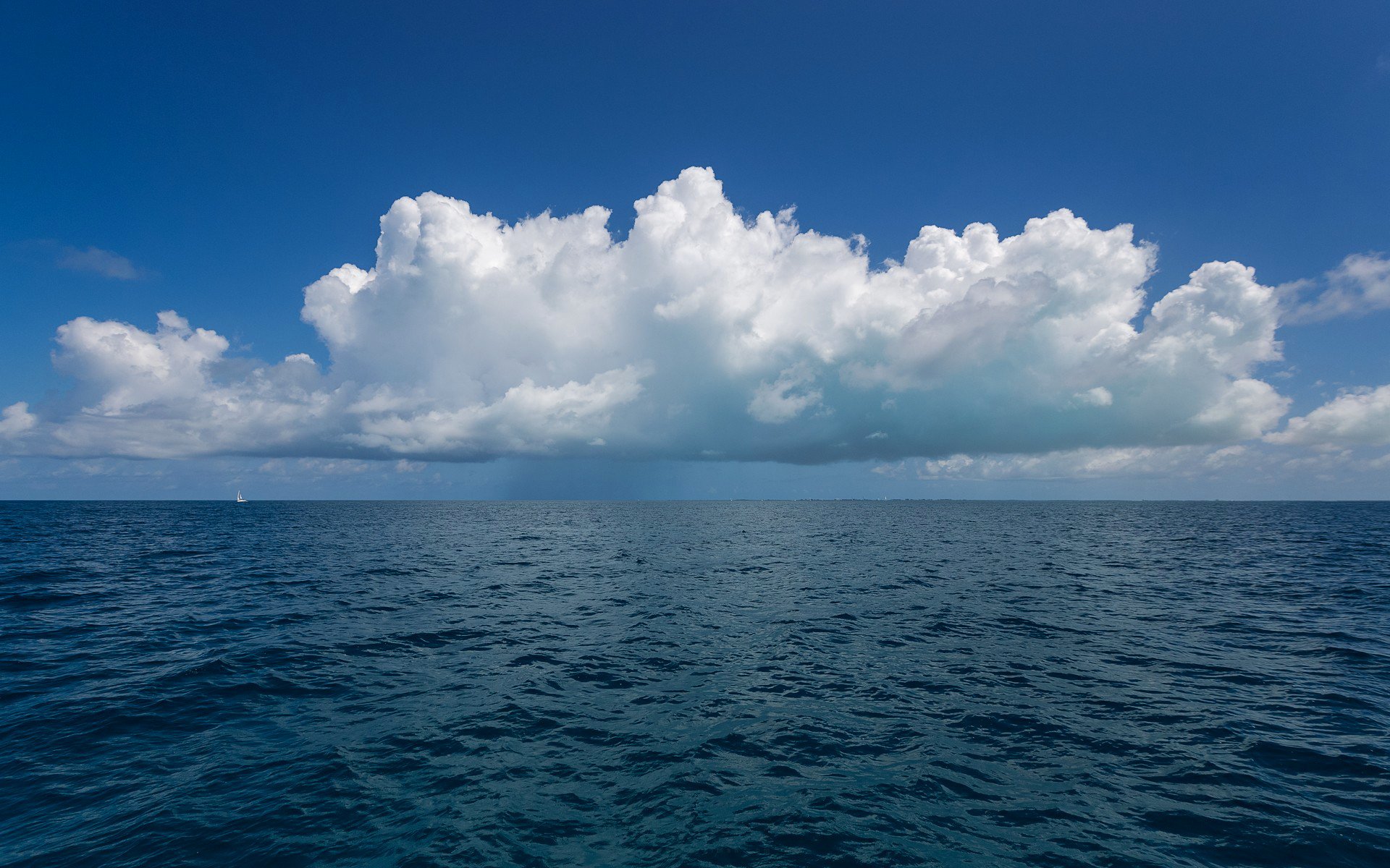 ky clouds sea horizon boat sail