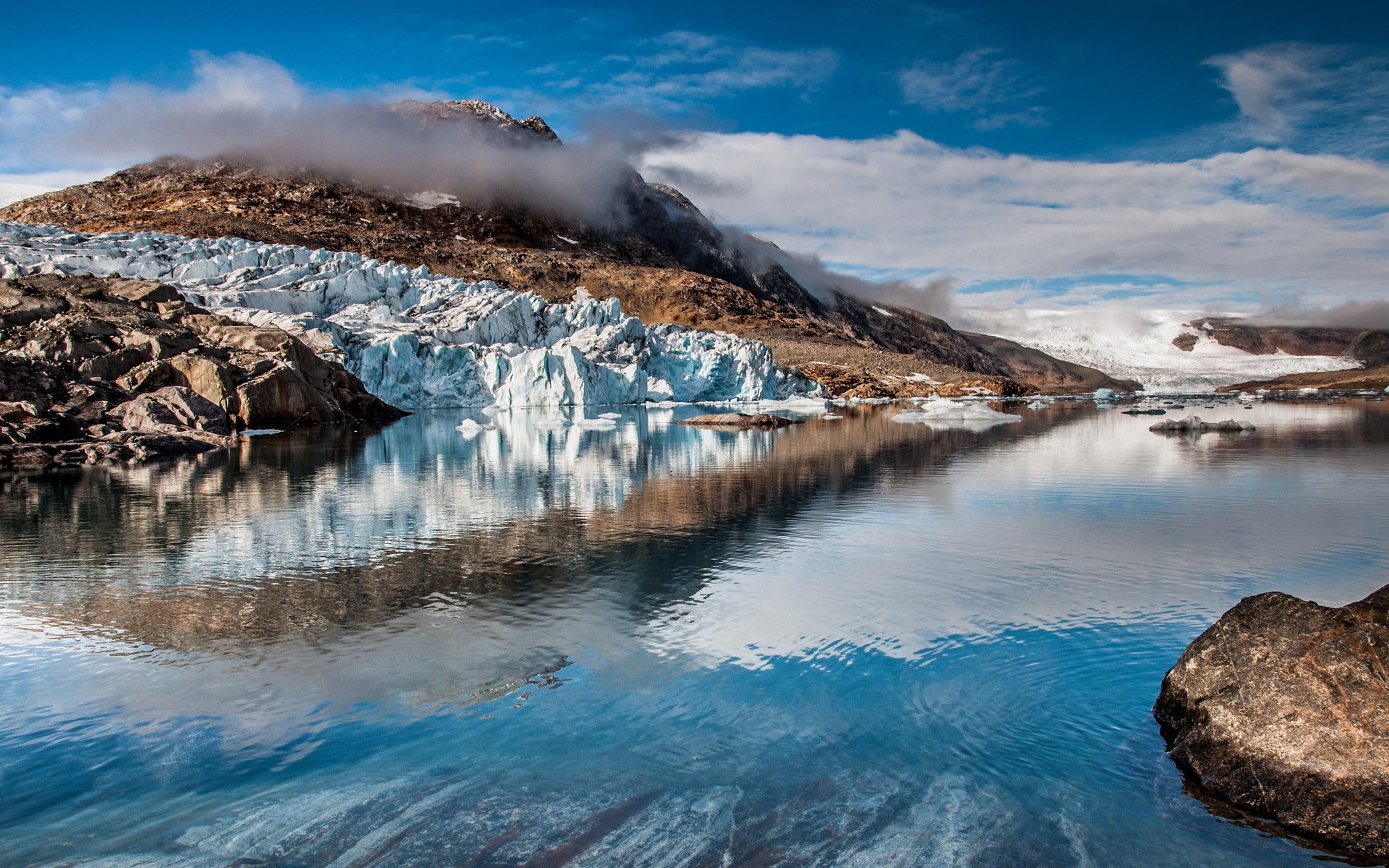 glacier greenland rock