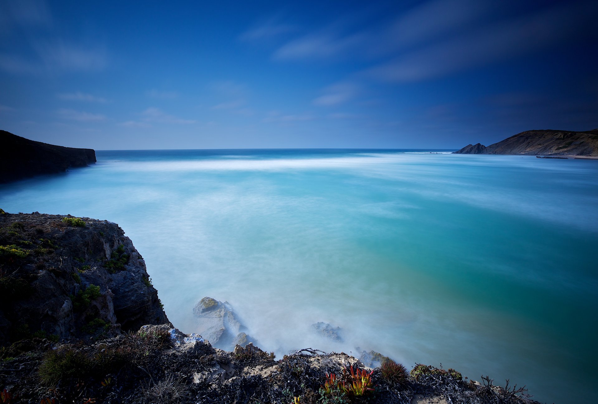 portugal algarve océan atlantique paysage océan roches