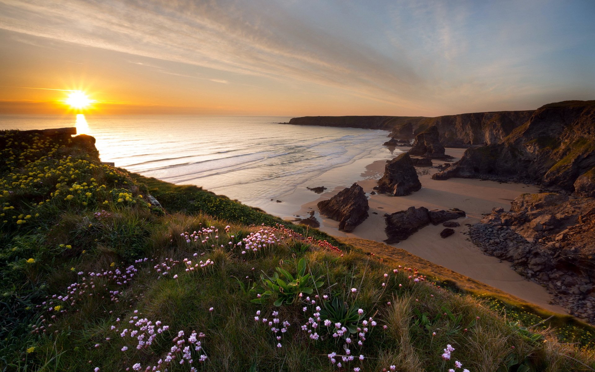 coucher de soleil mer paysage