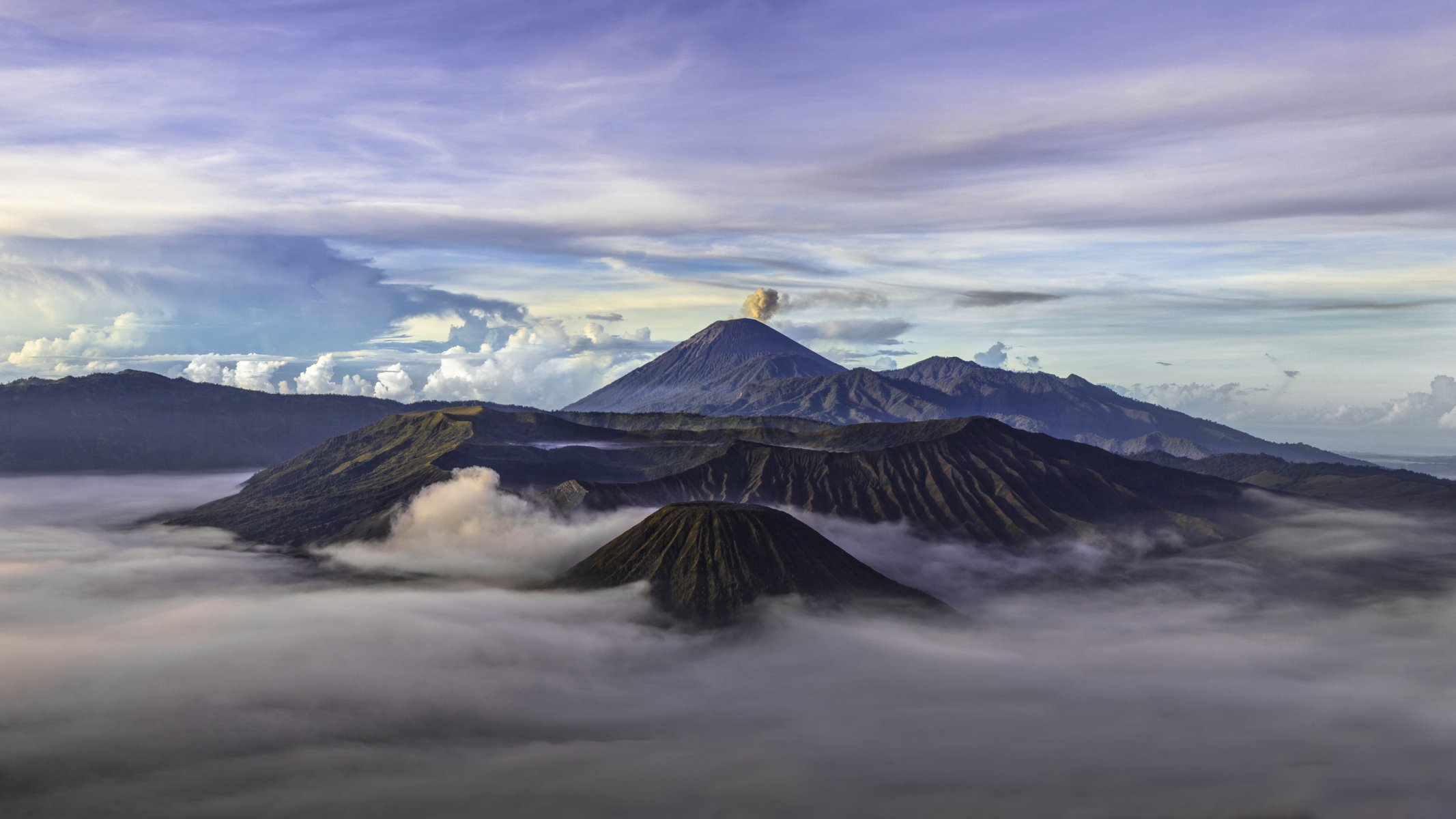 indonesia java of bromine volcano mountain haze sky cloud