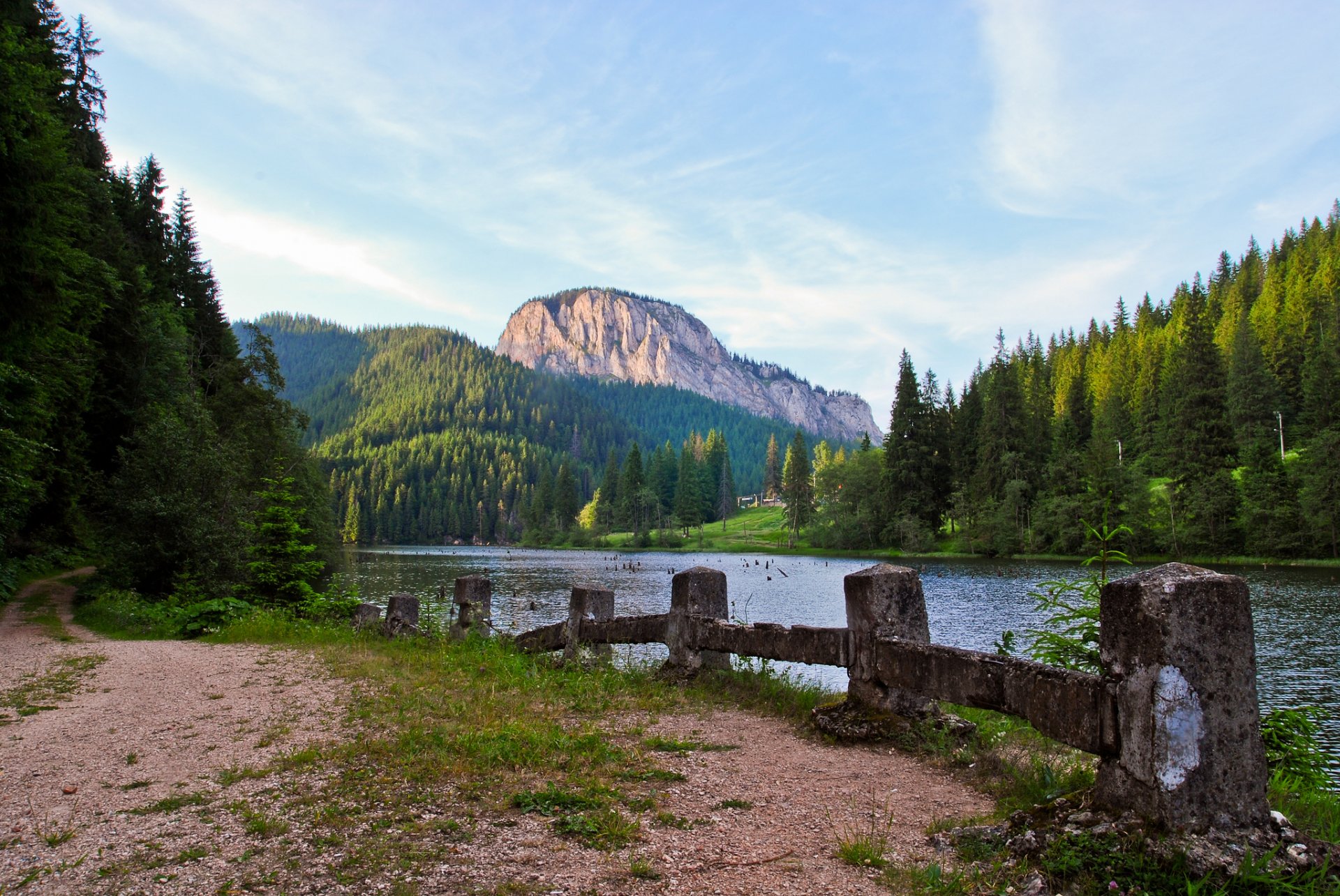 montañas bosque río