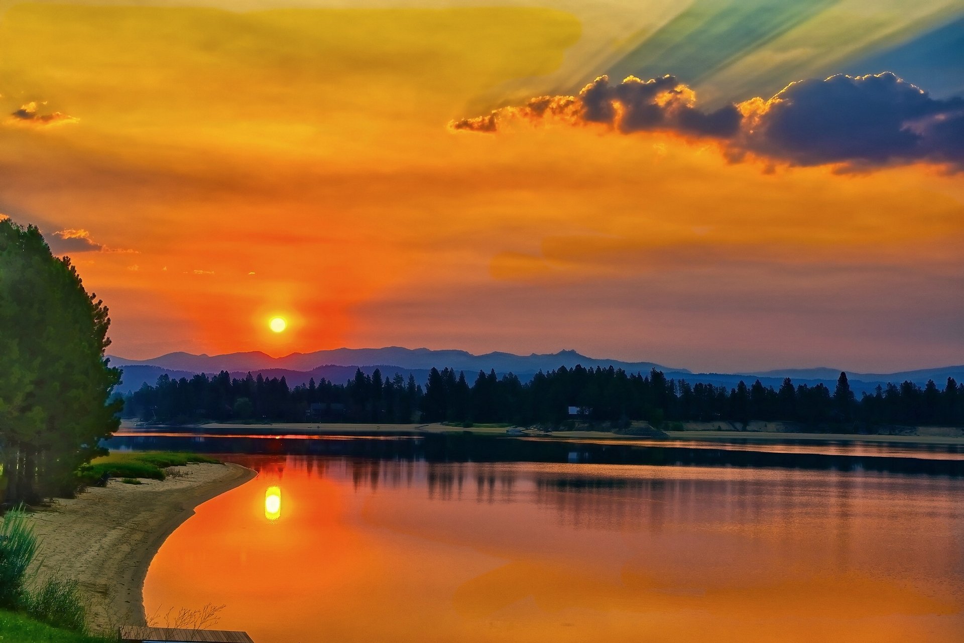 kaskadensee see sonnenuntergang