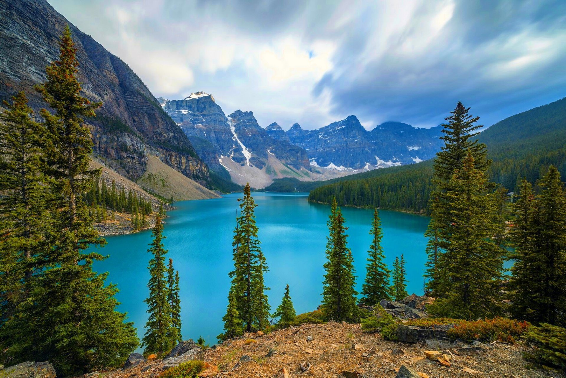 moraine parc national de banff canada lac montagnes