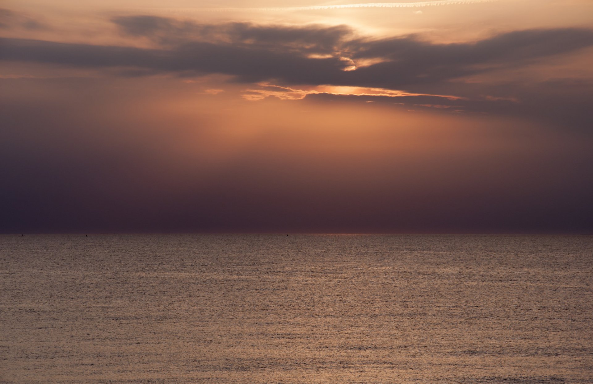 meer wolken horizont sonne