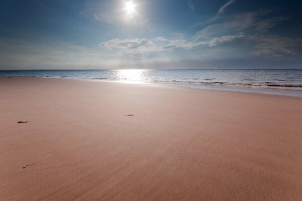 Fantastic landscape of the softest shore of the boundless sea