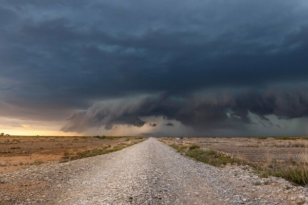 The road leading into the gloomy distance