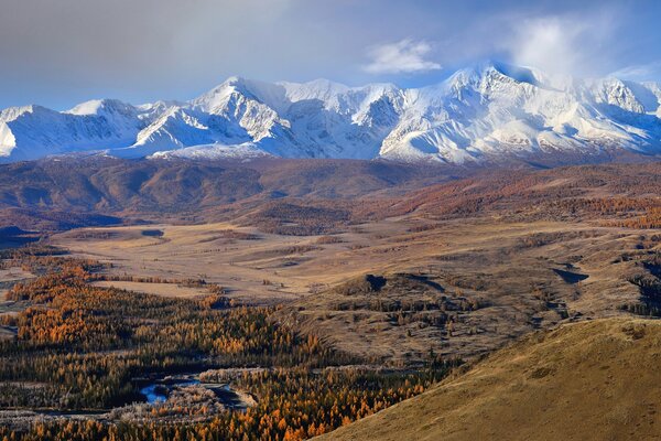 Autumn landscape in the Altai mountains