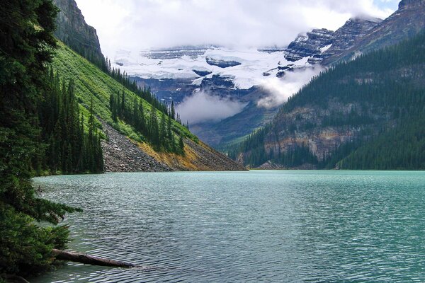 Тихое озеро среди канадских гор