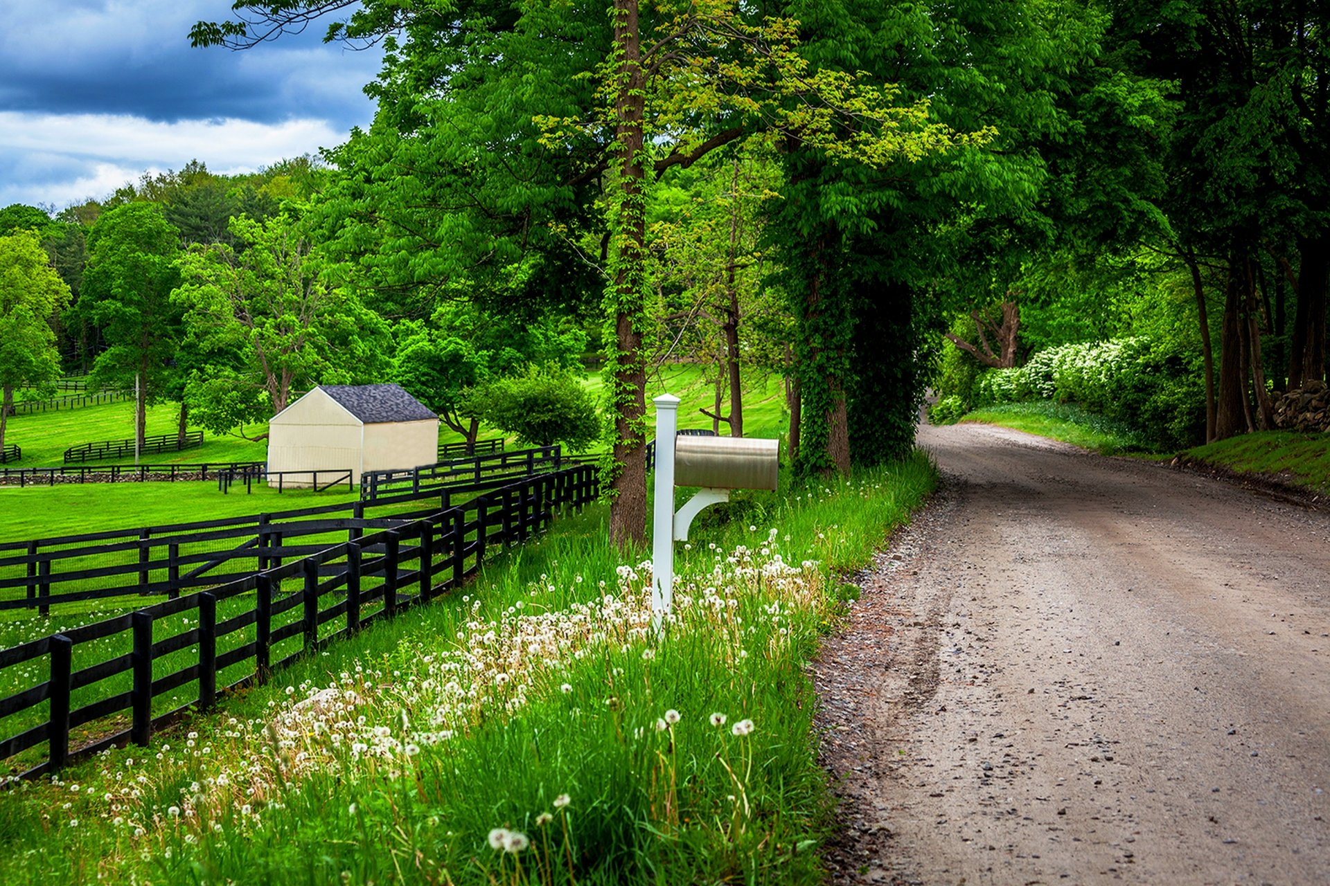 natur frühling berg haus himmel wolken wald bäume straße zu fuß frühling berge