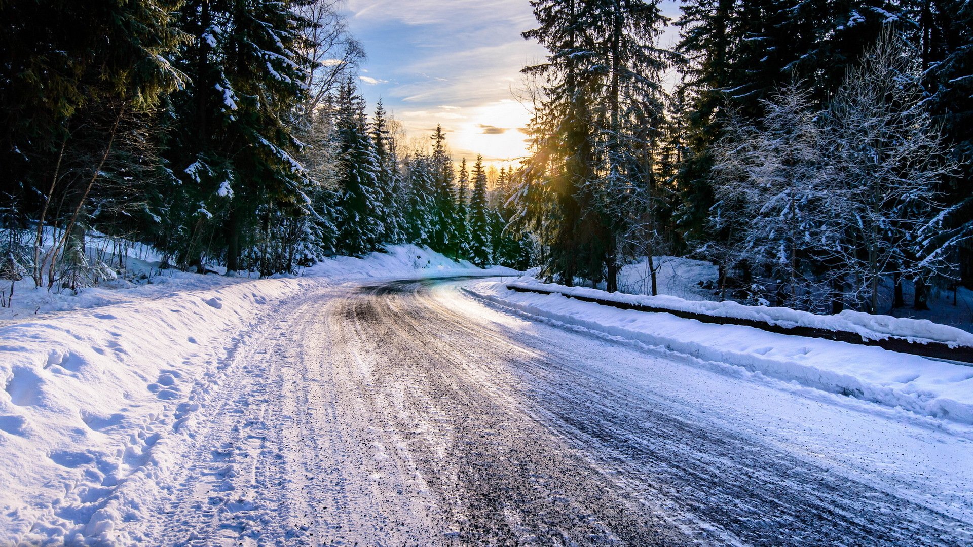 carretera invierno paisaje