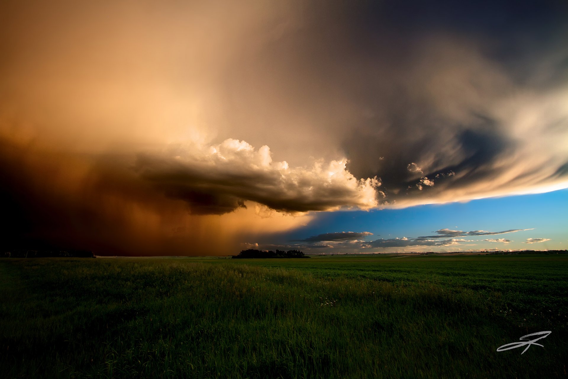 canada alberta tempesta serale campo cielo nuvole estate giugno