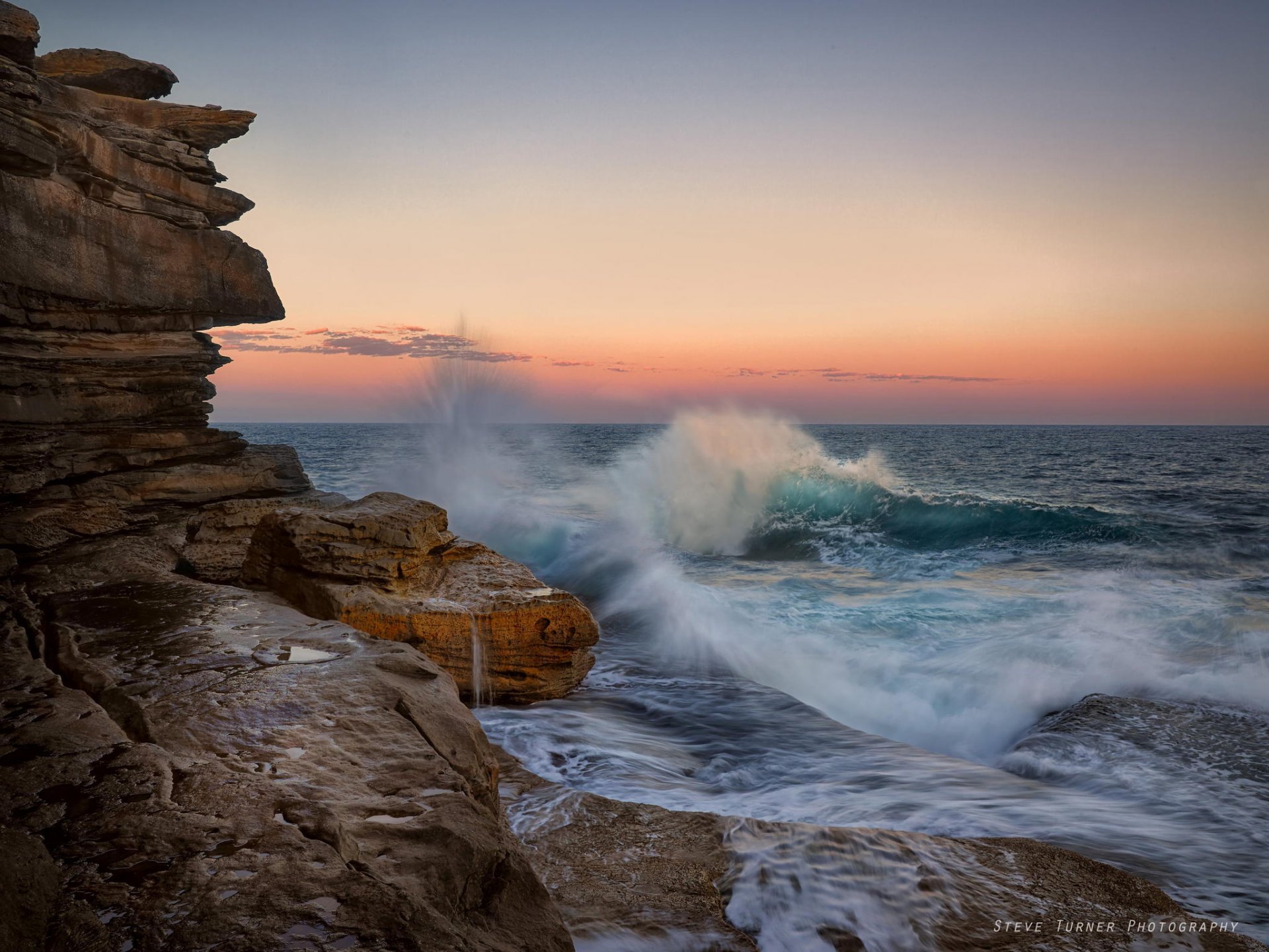 mare rocce tramonto surf spruzzi onde