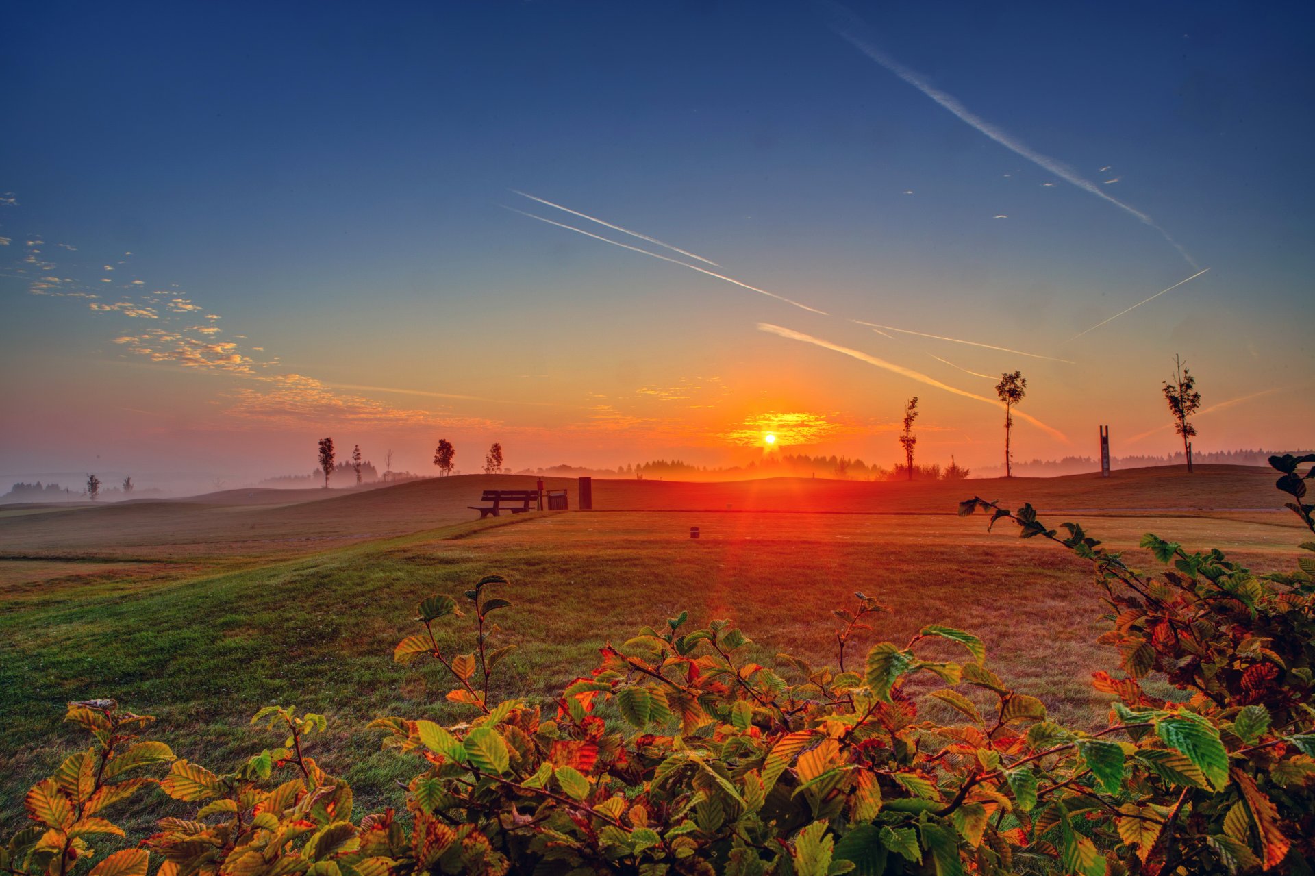 amanecer puesta del sol alemania cielo ediger-eller sol naturaleza foto