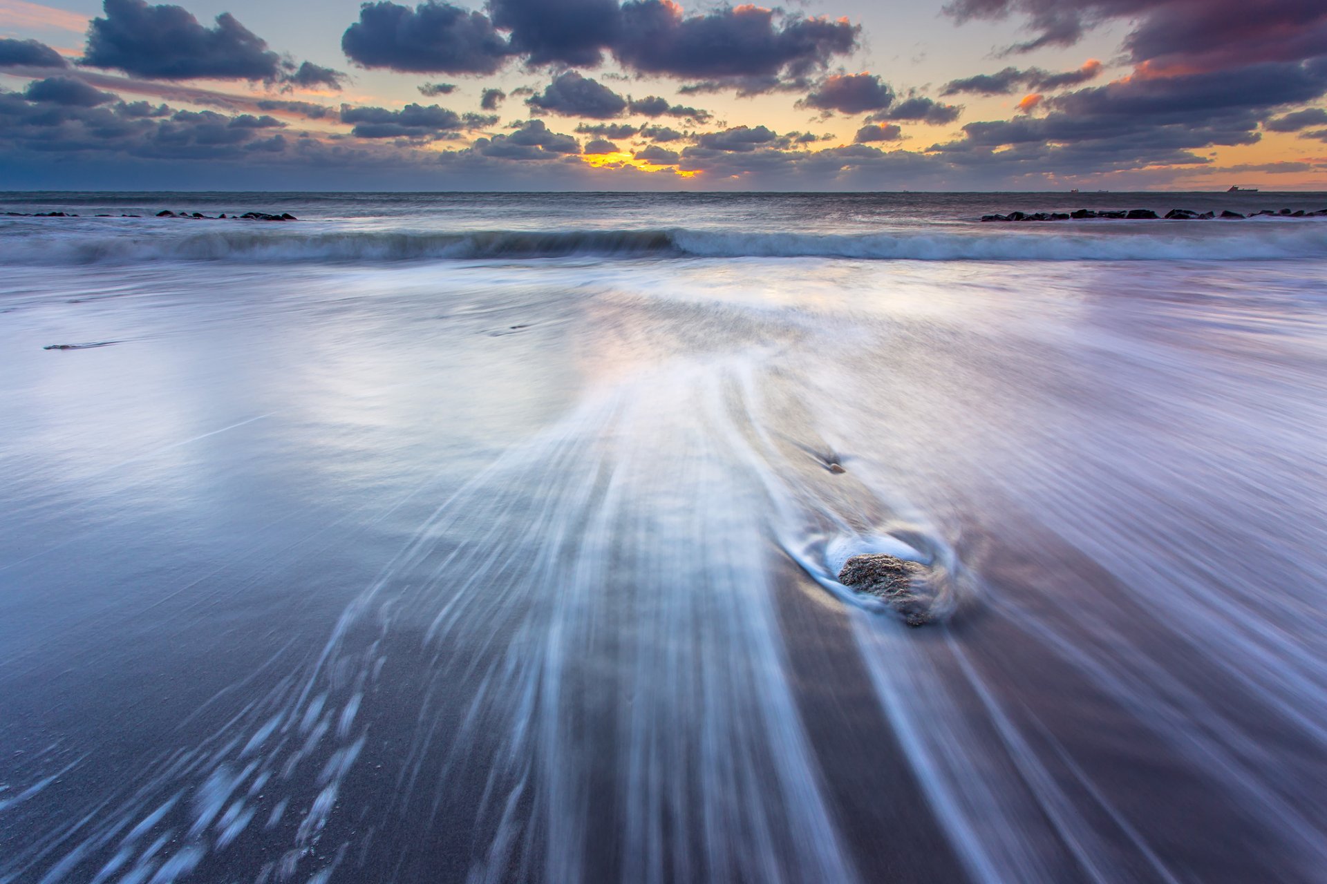 denmark strait beach shore evening sunset sky cloud