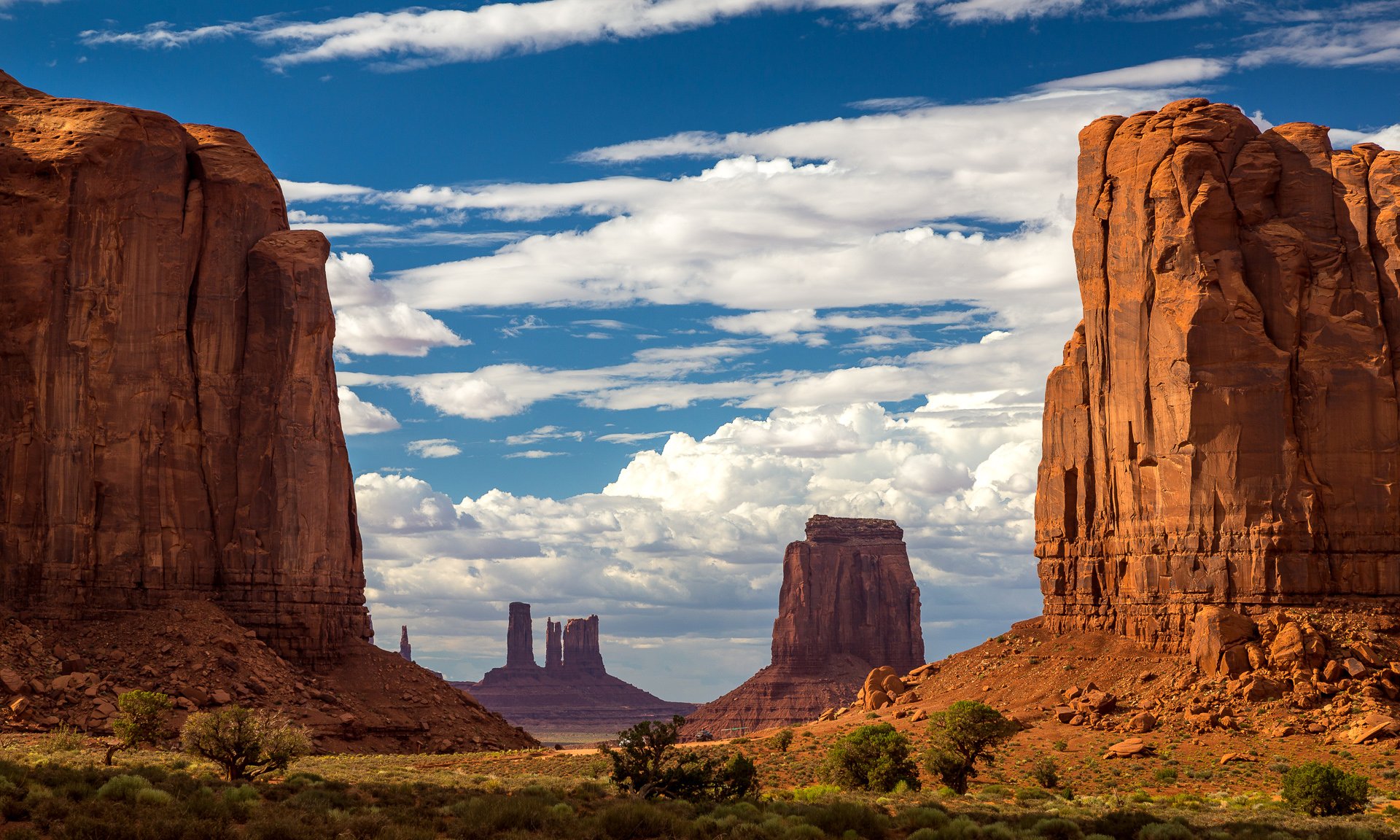 monument valley usa berg himmel wolken felsen