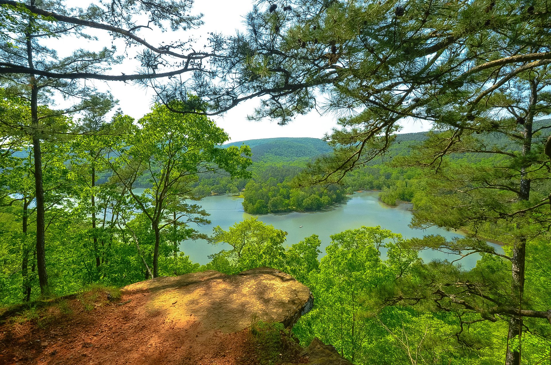 arkansas usa niebo góry jezioro las drzewa lato