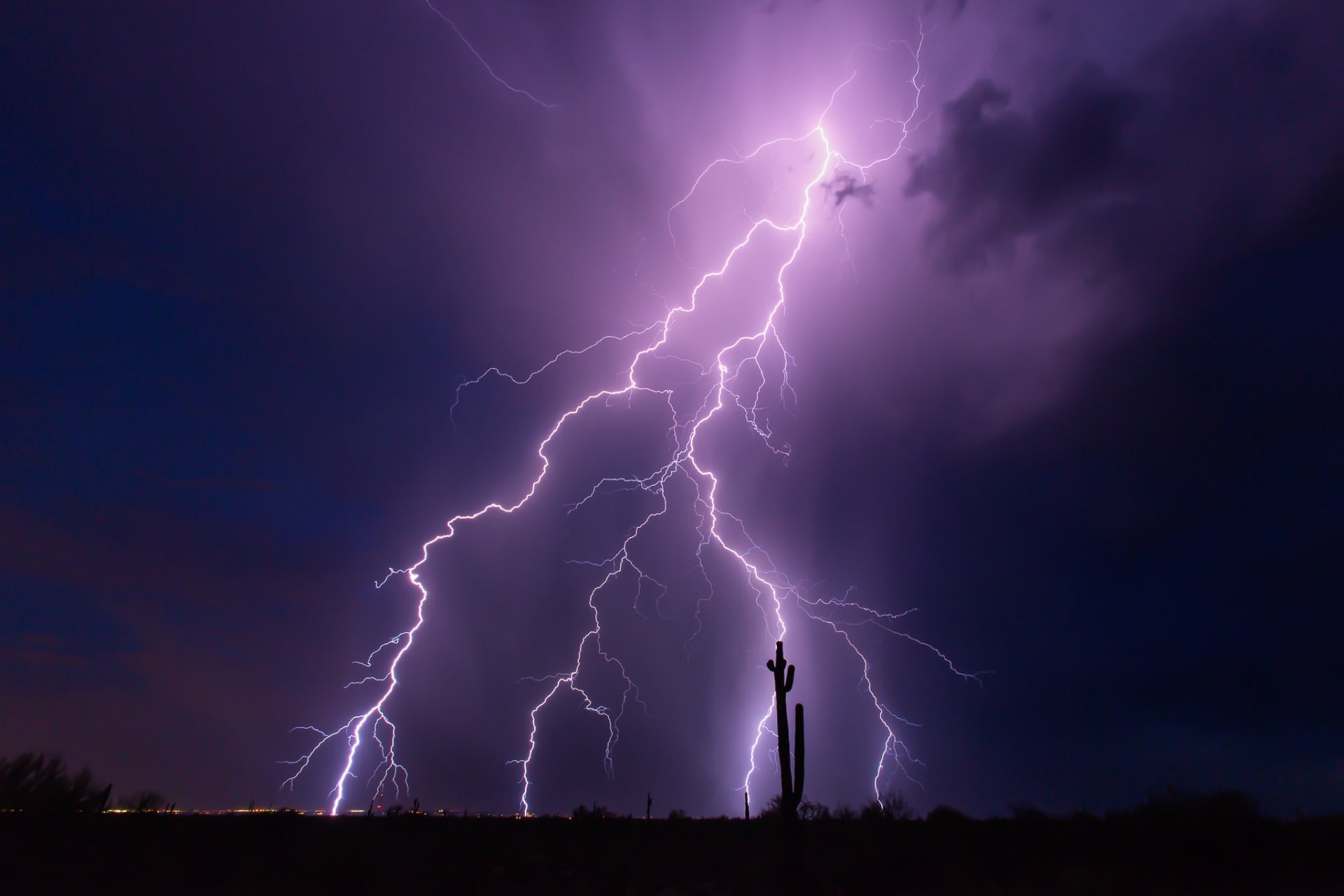 united states arizona night the storm lightning purple sky cloud