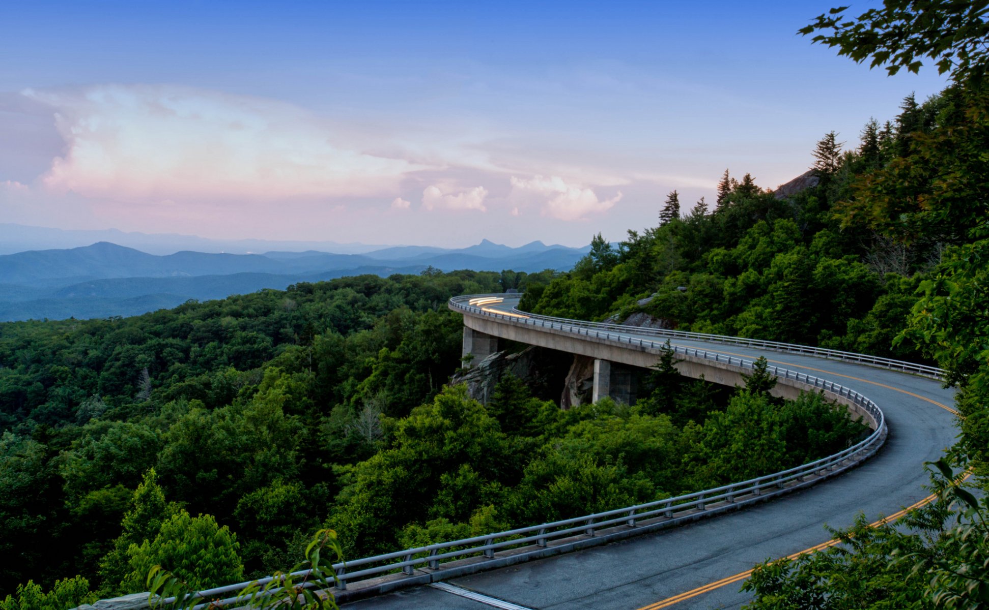 blue ridge parkway appalachów góry las droga