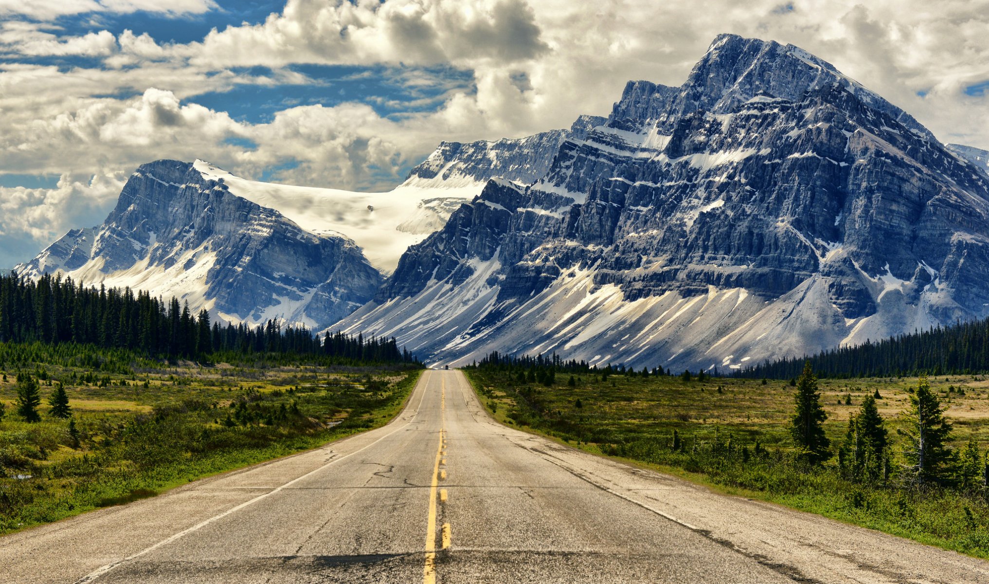 droga góry krajobraz alberta kanada banff icefields parkway park narodowy banff