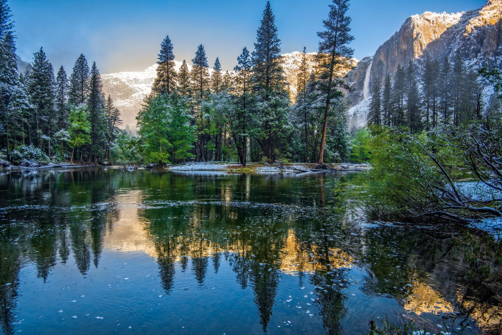 natur winter berge bäume yosemite national park usa kalifornien yosemite