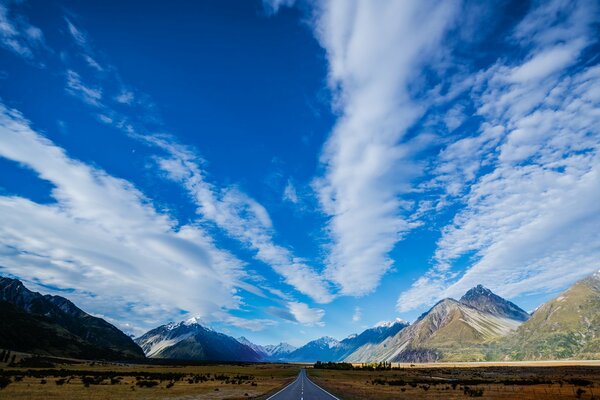 The road to the high mountains