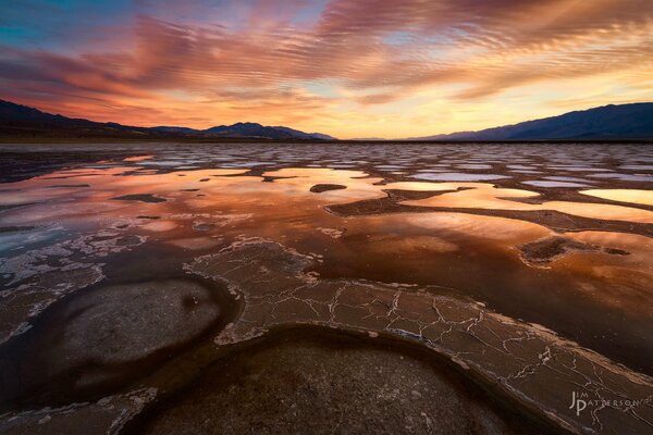 Desert Valley of Death at sunset