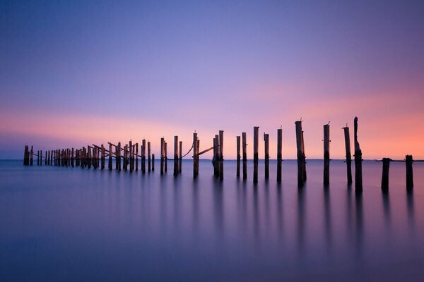 Pillars of the ocean USA evening sunset