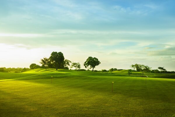 Campo da golf sereno e pulito