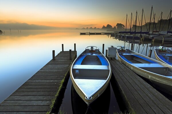 Misty dawn on the lake