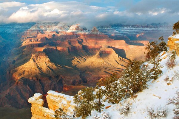 Mountain canyon above the clouds