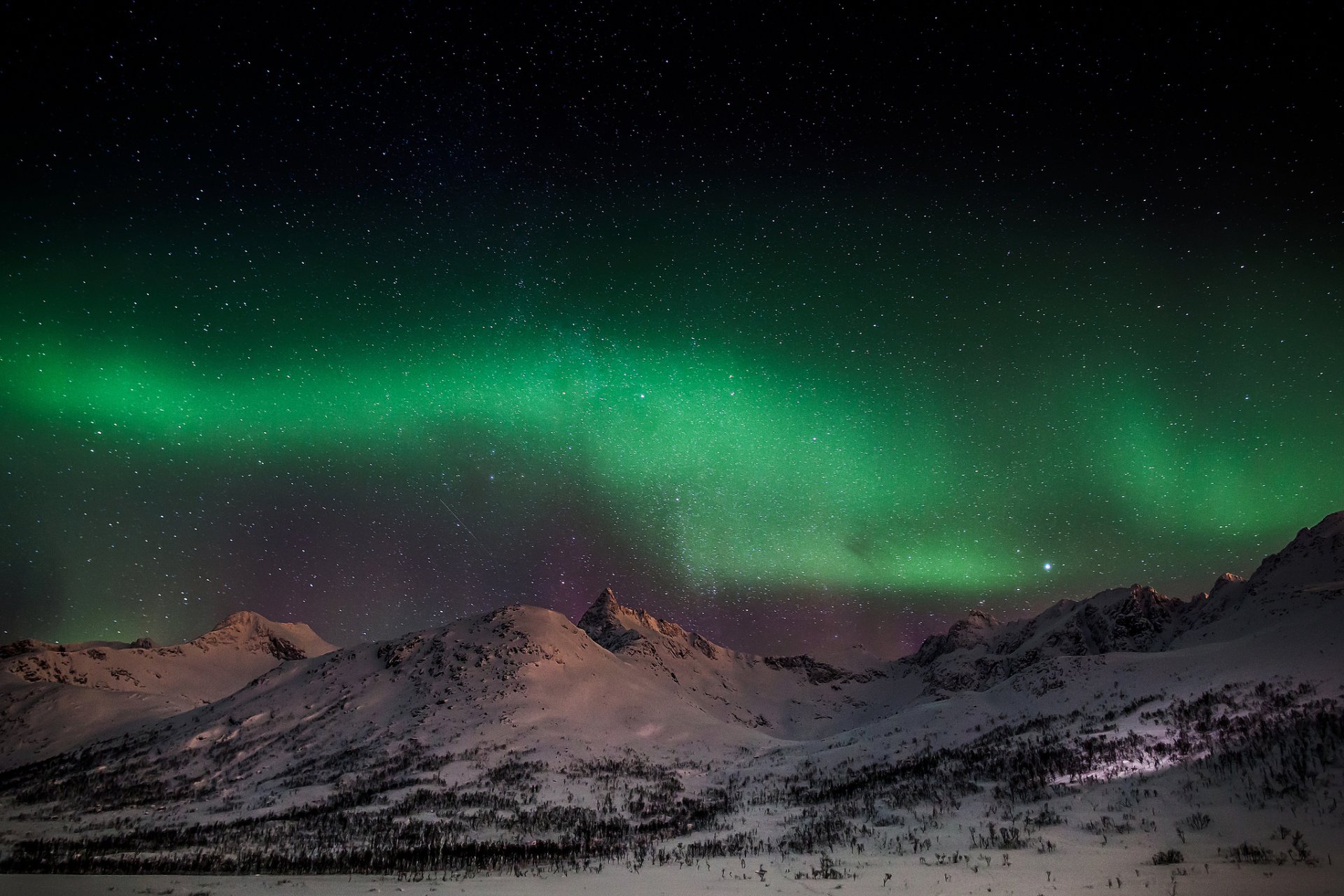 mountain snow winter nature sky northern light