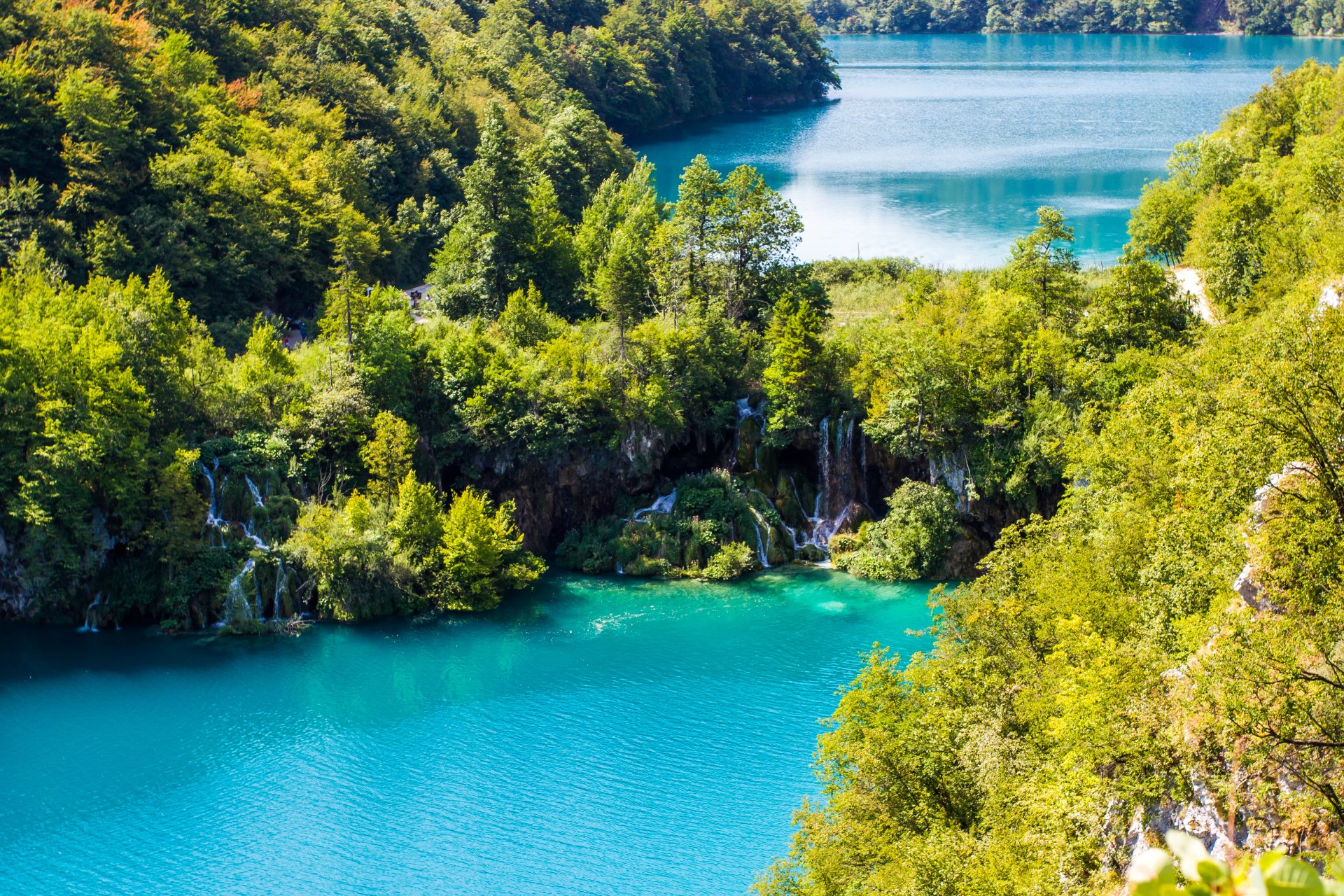 beautiful nature landscape trees lake waterfall