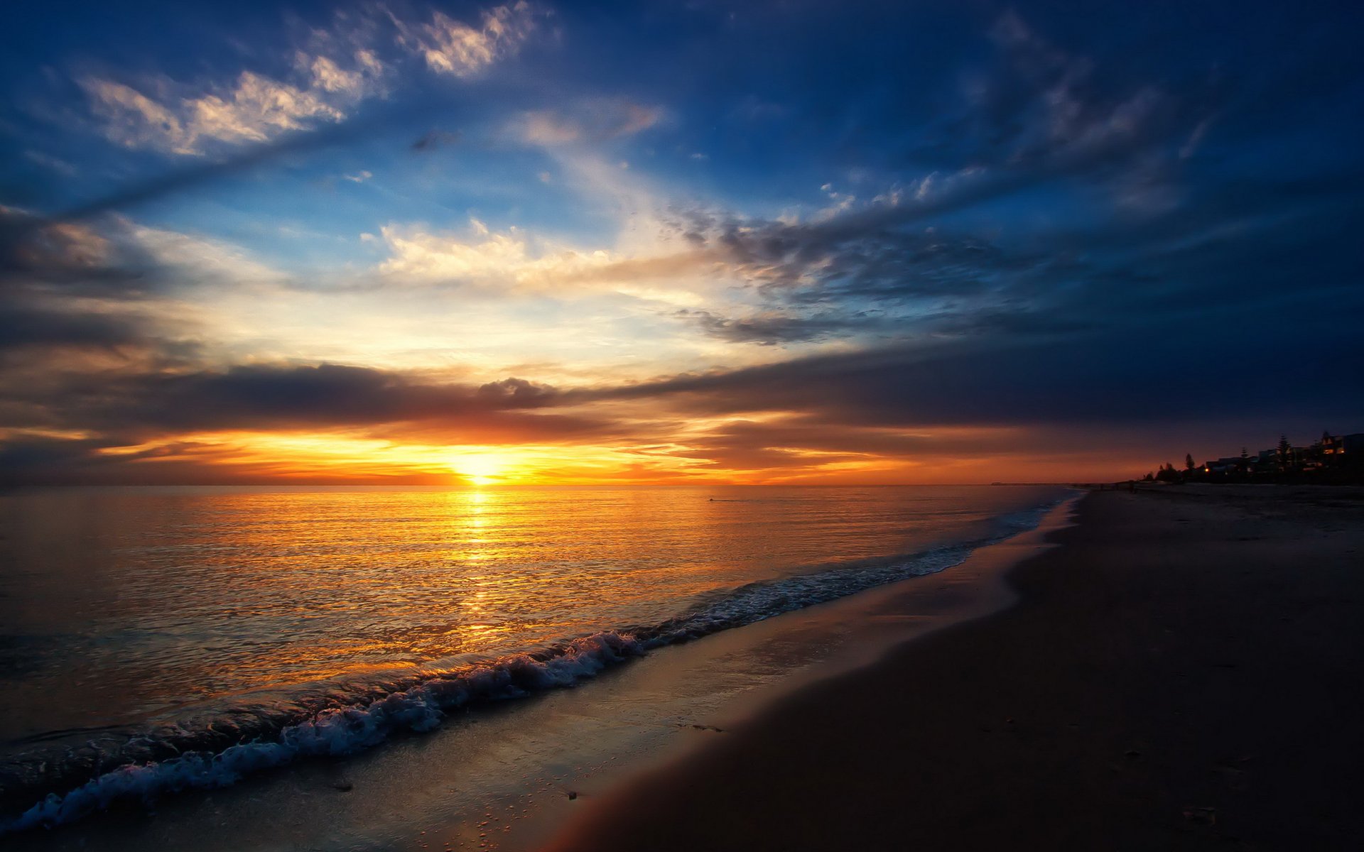 meer strand horizont sonne sonnenuntergang