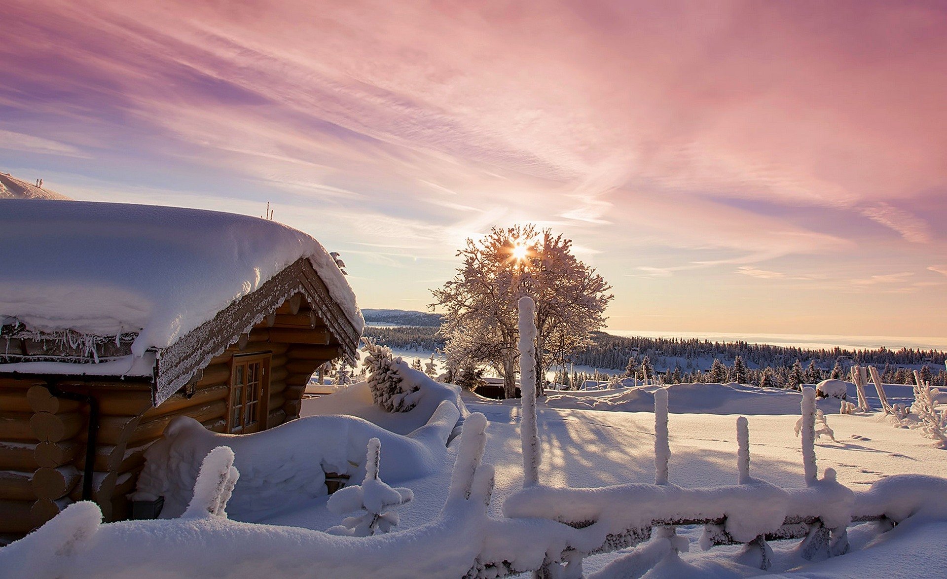 natura casa inverno neve cielo paesaggio inverno bianco fresco bello tramonto
