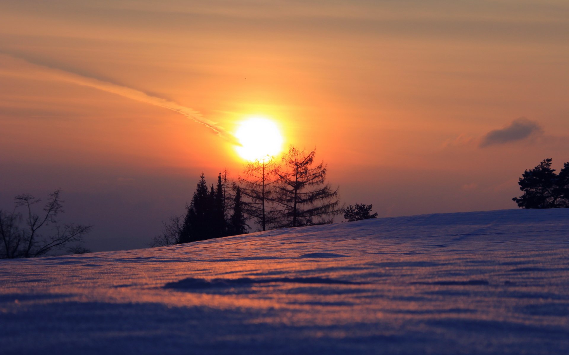 unset winter landscape