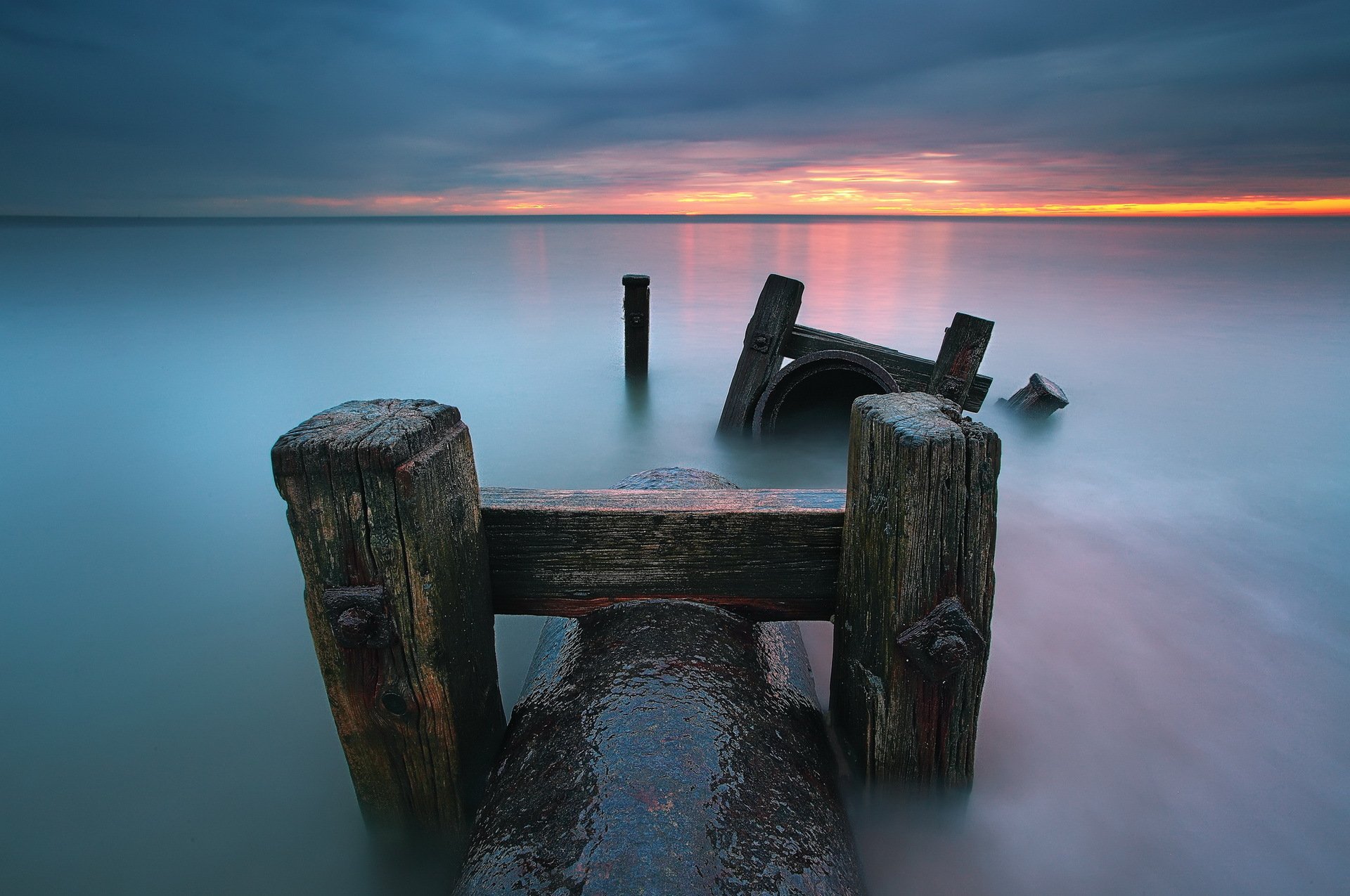 coucher de soleil mer supports paysage
