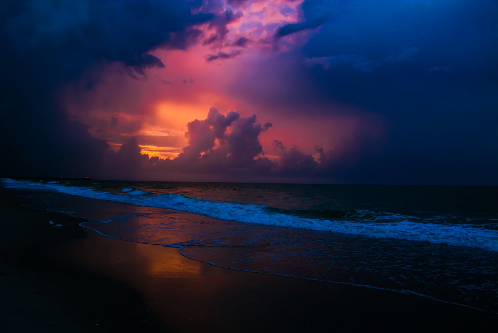 paysage beauté coucher de soleil ciel mer plage vagues