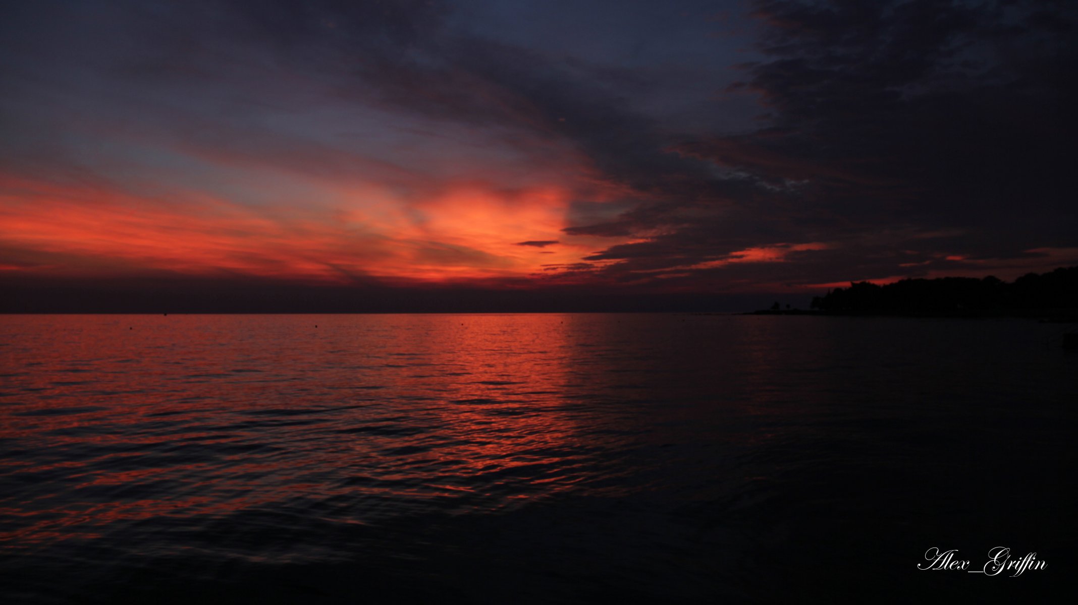 landscape sunset sea cloud