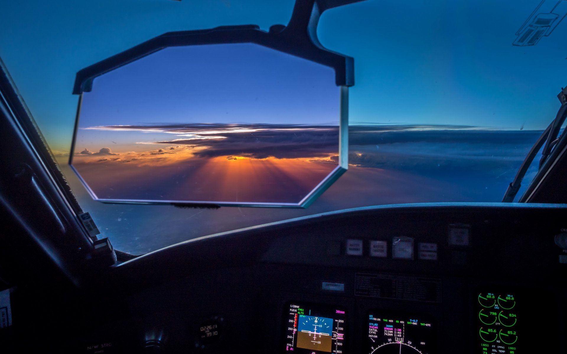 ciel coucher de soleil avion