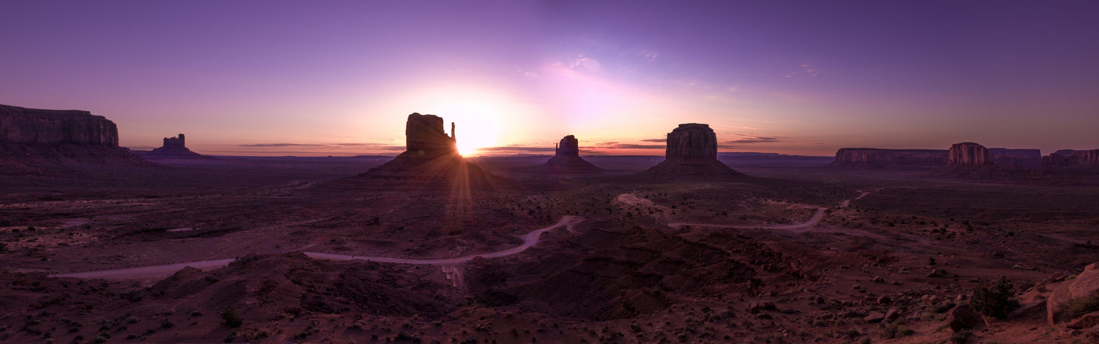 arizona monument valley landscape desert valley mountains dawn