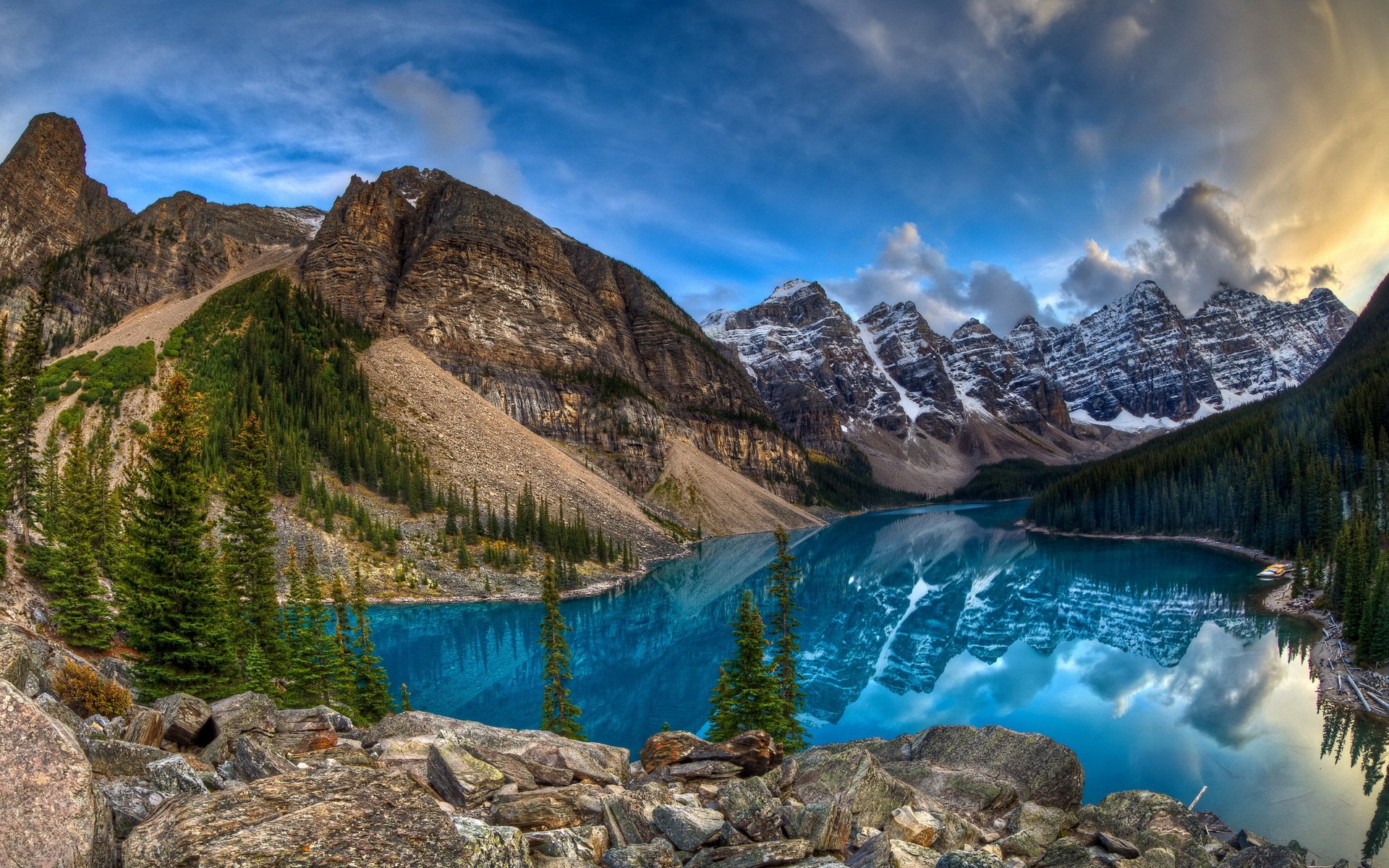 lac montagnes ciel paysage