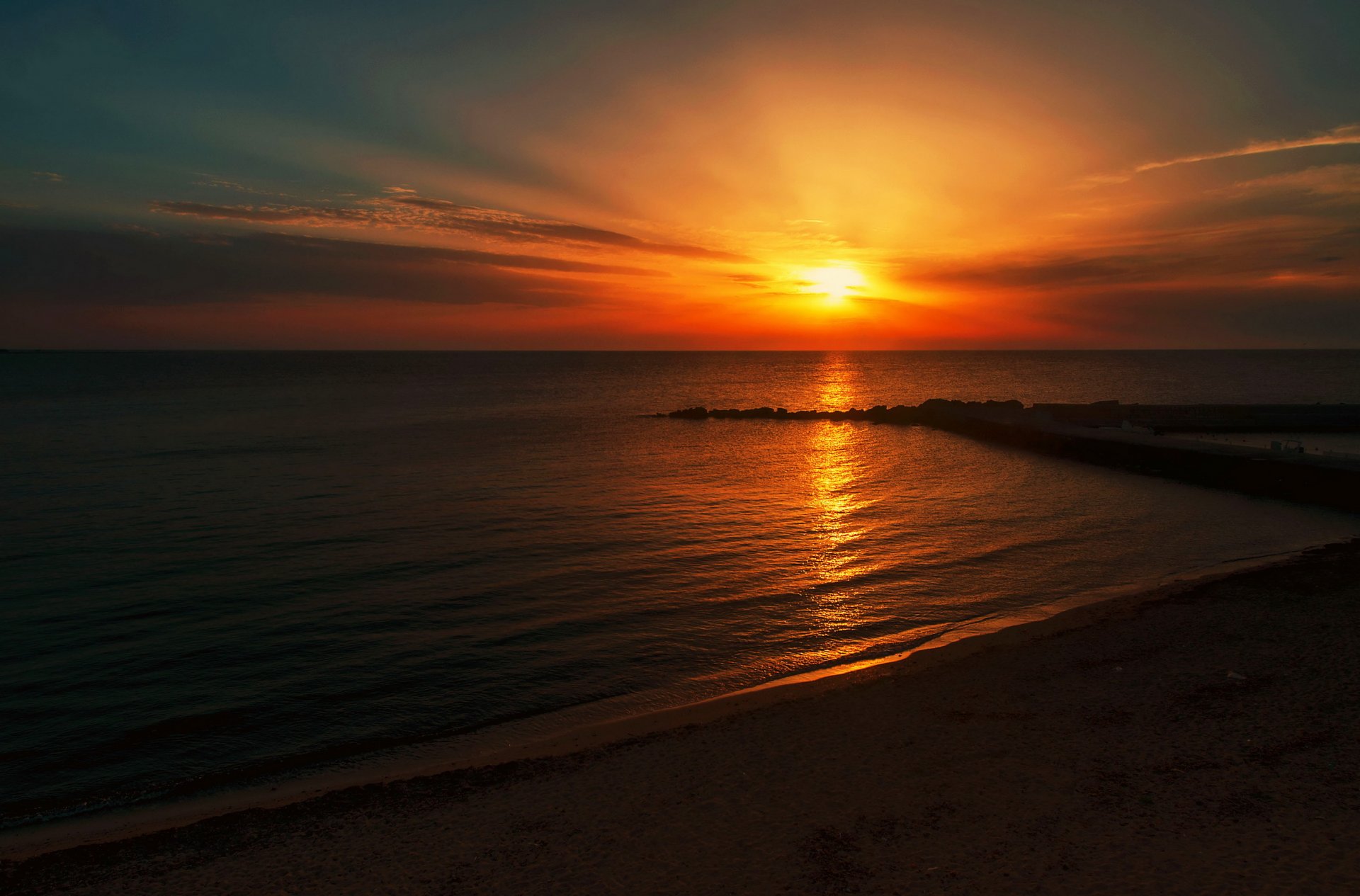 meer strand sonne sonnenuntergang
