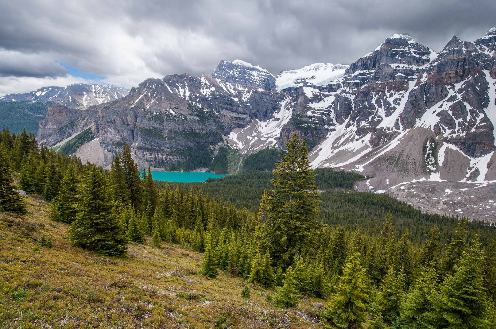 moraine dolina dziesięciu szczytów park narodowy banff alberta kanada jezioro moraine banff góry las