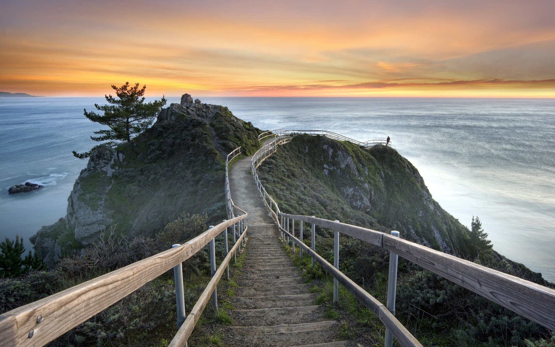 estados unidos california mill valley puesta del sol mar paisaje