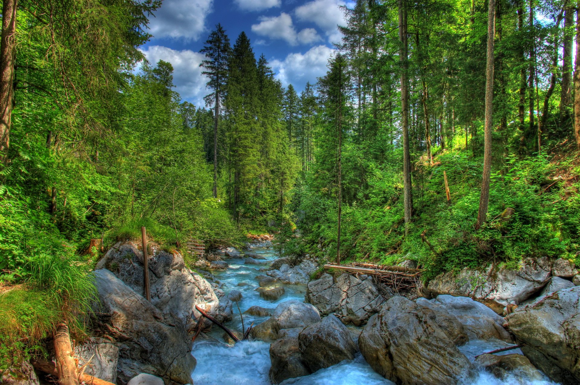 wald deutschland steine fluss landschaft ramsau bayern hdr natur foto