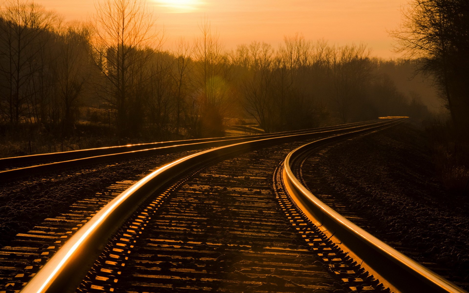 morning railroad landscape